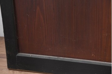 アンティーク建具　明治大正期　重厚な木枠の障子帯戸3枚セット　(R-083491)