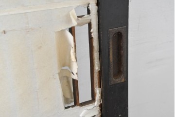 アンティーク建具　明治大正期　重厚な木枠の障子帯戸3枚セット　(R-083491)