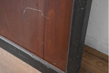 アンティーク建具　明治大正期　重厚な木枠の障子帯戸3枚セット　(R-083491)