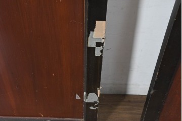 アンティーク建具　明治大正期　重厚な木枠の板戸4枚セット　(R-083492)