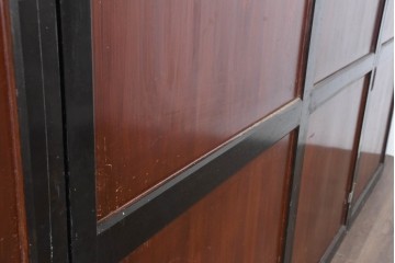 アンティーク建具　明治大正期　重厚な木枠の板戸4枚セット　(R-083492)