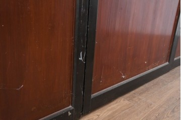 アンティーク建具　明治大正期　重厚な木枠の板戸4枚セット　(R-083492)