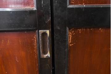 アンティーク建具　明治大正期　重厚な木枠の板戸4枚セット　(R-083492)