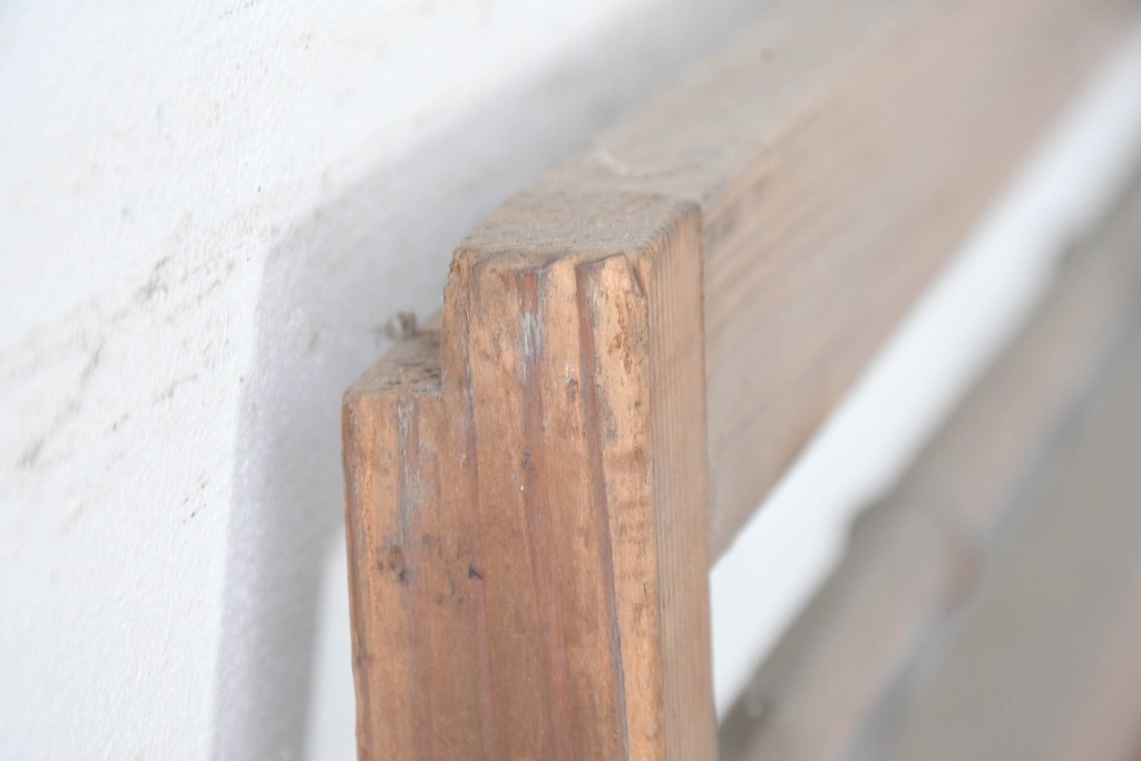 ヴィンテージ建具　昭和中期　涼し気な格子組みの夏戸2枚セット　(R-083493)