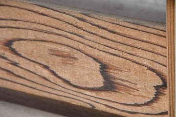 ヴィンテージ建具　昭和中期　涼し気な格子組みの夏戸2枚セット　(R-083493)