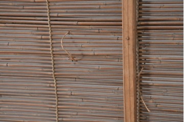 ヴィンテージ建具　昭和中期　涼し気な格子組みの夏戸2枚セット　(R-083493)