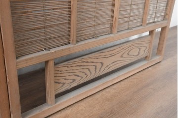 ヴィンテージ建具　昭和中期　涼し気な格子組みの夏戸2枚セット　(R-083493)
