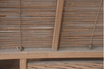 ヴィンテージ建具　昭和中期　涼し気な格子組みの夏戸2枚セット　(R-083493)