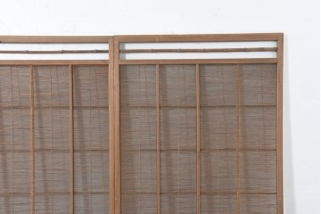 ヴィンテージ建具　昭和中期　涼し気な格子組みの夏戸3枚セット　(R-083495)