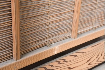 ヴィンテージ建具　昭和中期　涼し気な格子組みの夏戸3枚セット　(R-083495)