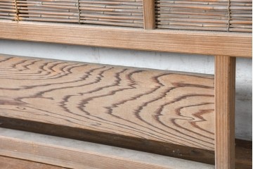 ヴィンテージ建具　昭和中期　涼し気な格子組みの夏戸3枚セット　(R-083495)