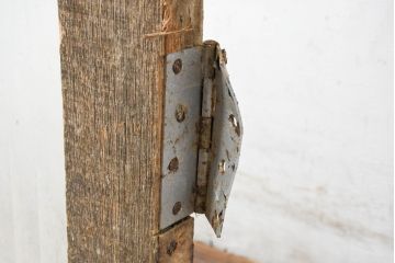 アンティーク建具　空間に抜け感を演出するシンプル木枠ガラス扉1枚(ガラス戸、ドア)(R-083496)
