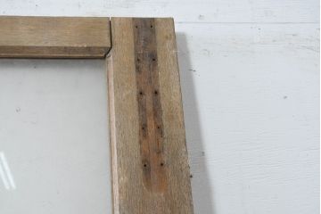 アンティーク建具　空間に抜け感を演出するシンプル木枠ガラス扉1枚(ガラス戸、ドア)(R-083496)