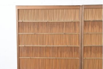 アンティーク建具　風と光を取り入れる伝統の知恵夏戸2枚セット(引き戸、簾戸、簀戸、葭戸、すど、夏障子)(R-083497)
