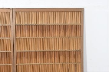 アンティーク建具　風と光を取り入れる伝統の知恵夏戸2枚セット(引き戸、簾戸、簀戸、葭戸、すど、夏障子)(R-083497)