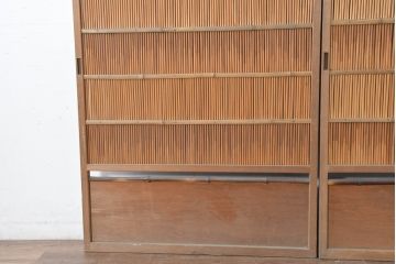 アンティーク建具　風と光を取り入れる伝統の知恵夏戸2枚セット(引き戸、簾戸、簀戸、葭戸、すど、夏障子)(R-083497)