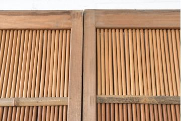 アンティーク建具　風と光を取り入れる伝統の知恵夏戸2枚セット(引き戸、簾戸、簀戸、葭戸、すど、夏障子)(R-083497)