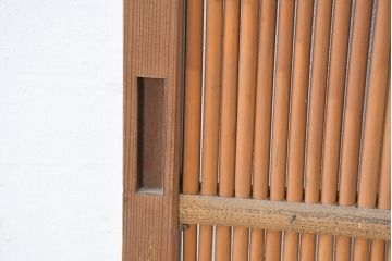 アンティーク建具　風と光を取り入れる伝統の知恵夏戸2枚セット(引き戸、簾戸、簀戸、葭戸、すど、夏障子)(R-083497)