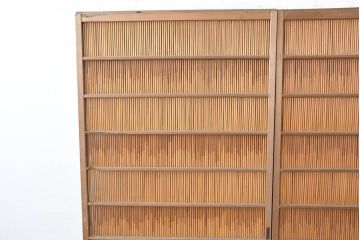 アンティーク建具　風と光を取り入れる伝統の知恵夏戸2枚セット(引き戸、簾戸、簀戸、葭戸、すど、夏障子)(R-083497)