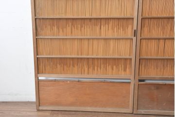 アンティーク建具　風と光を取り入れる伝統の知恵夏戸2枚セット(引き戸、簾戸、簀戸、葭戸、すど、夏障子)(R-083497)