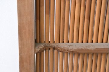 アンティーク建具　風と光を取り入れる伝統の知恵夏戸2枚セット(引き戸、簾戸、簀戸、葭戸、すど、夏障子)(R-083497)