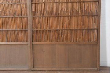 アンティーク建具　涼を呼び込む風情ある夏戸2枚セット(引き戸、簾戸、簀戸、葭戸、すど、夏障子)(R-083498)