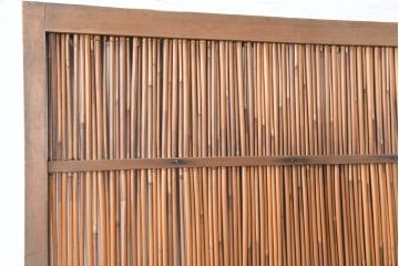 アンティーク建具　涼を呼び込む風情ある夏戸2枚セット(引き戸、簾戸、簀戸、葭戸、すど、夏障子)(R-083498)