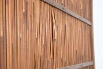 アンティーク建具　涼を呼び込む風情ある夏戸2枚セット(引き戸、簾戸、簀戸、葭戸、すど、夏障子)(R-083498)