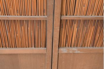 アンティーク建具　涼を呼び込む風情ある夏戸2枚セット(引き戸、簾戸、簀戸、葭戸、すど、夏障子)(R-083498)