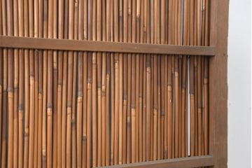 アンティーク建具　涼を呼び込む風情ある夏戸2枚セット(引き戸、簾戸、簀戸、葭戸、すど、夏障子)(R-083498)