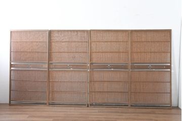 アンティーク建具　涼しげな和の空間を演出する夏戸4枚セット(引き戸、簾戸、簀戸、葭戸、すど、夏障子)(R-083499)