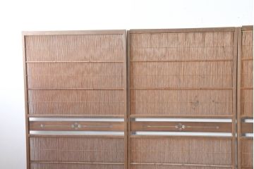 アンティーク建具　涼しげな和の空間を演出する夏戸4枚セット(引き戸、簾戸、簀戸、葭戸、すど、夏障子)(R-083499)