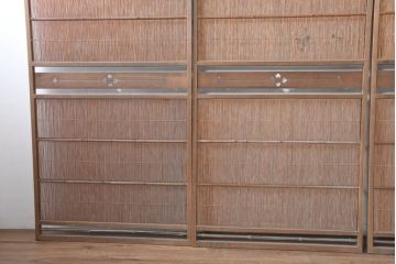 アンティーク建具　涼しげな和の空間を演出する夏戸4枚セット(引き戸、簾戸、簀戸、葭戸、すど、夏障子)(R-083499)