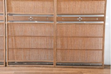 アンティーク建具　涼しげな和の空間を演出する夏戸4枚セット(引き戸、簾戸、簀戸、葭戸、すど、夏障子)(R-083499)