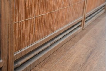 アンティーク建具　涼しげな和の空間を演出する夏戸4枚セット(引き戸、簾戸、簀戸、葭戸、すど、夏障子)(R-083499)