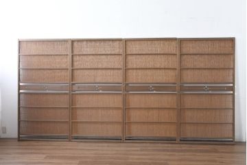 アンティーク建具　涼しげな和の空間を演出する夏戸4枚セット(引き戸、簾戸、簀戸、葭戸、すど、夏障子)(R-083499)