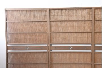 アンティーク建具　涼しげな和の空間を演出する夏戸4枚セット(引き戸、簾戸、簀戸、葭戸、すど、夏障子)(R-083499)