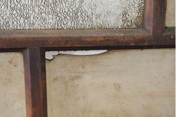 アンティーク建具　大正ロマン　大小のガラスが織りなす表情豊かなデザインのガラス扉1枚(ガラスドア、ガラス戸)(R-083500)