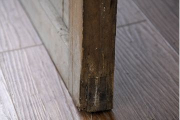 アンティーク建具　大正ロマン　大小のガラスが織りなす表情豊かなデザインのガラス扉1枚(ガラスドア、ガラス戸)(R-083500)