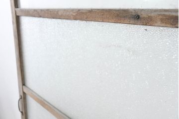 アンティーク建具　時を重ねた風合いが魅力の背の低いガラス扉1枚(ガラス戸、木製扉、ガラス戸)(R-083501)