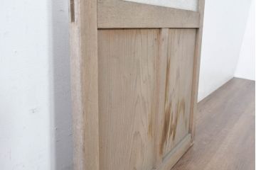 アンティーク建具　時を重ねた風合いが魅力の背の低いガラス扉1枚(ガラス戸、木製扉、ガラス戸)(R-083501)