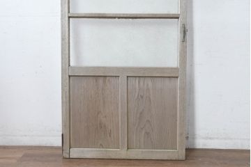 アンティーク建具　時を重ねた風合いが魅力の背の低いガラス扉1枚(ガラス戸、木製扉、ガラス戸)(R-083501)