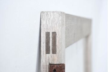 アンティーク建具　時を重ねた風合いが魅力の背の低いガラス扉1枚(ガラス戸、木製扉、ガラス戸)(R-083501)