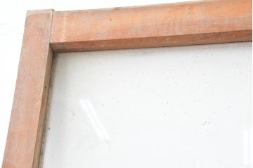 アンティーク建具　使い込まれた風合いが味わい深いモールガラスがアクセントのガラス戸2枚セット(引き戸)(R-083502)
