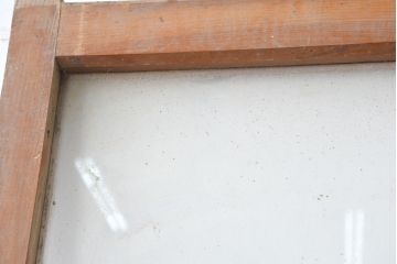 アンティーク建具　使い込まれた風合いが味わい深いモールガラスがアクセントのガラス戸2枚セット(引き戸)(R-083502)