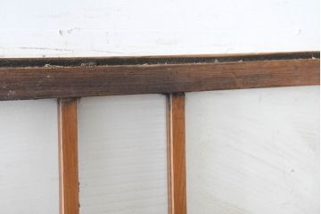 アンティーク建具　使い込まれた風合いが味わい深いモールガラスがアクセントのガラス戸2枚セット(引き戸)(R-083502)