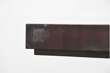 中古　高級品　格式を感じさせる佇まい　高級感ただよう放射状の木目の大きな4人掛けダイニングテーブル(食卓、6人掛け、6P、4P、作業台)(R-083505)