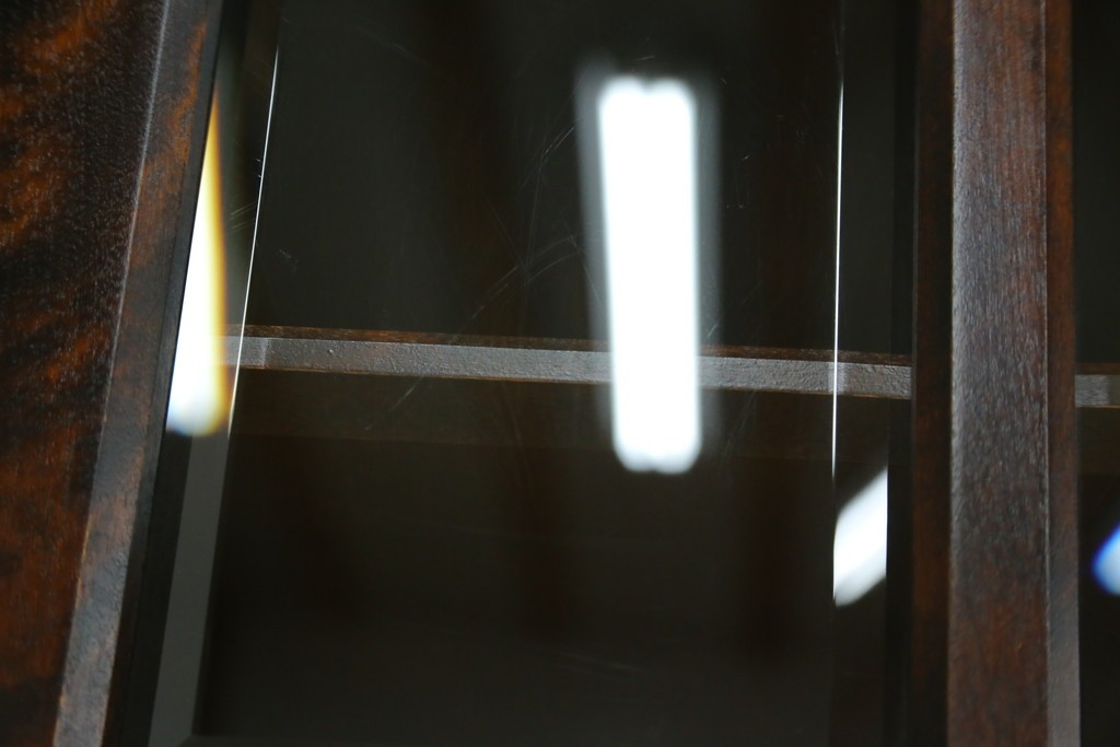 中古　北海道民芸家具　HM165K　高級感漂う上品な佇まいの食器棚　定価約43万円　(R-083506)