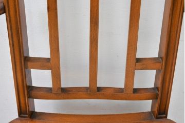 中古　美品　イタリア　高級ブランド家具　メデア(Medea)　背板の彫刻と華やかなファブリックが印象的なハイバックチェア(椅子、イス、ダイニングチェア、アームチェア)(定価40万5千円)(R-083509)