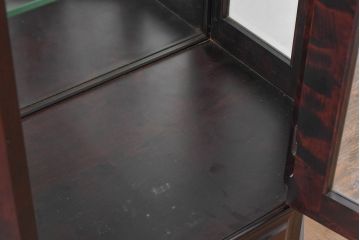 中古　美品!!　国産民芸家具の逸品　神居民芸(Kamui、カムイ)　美しさが際立つ、上質な多角ショーケース(六角、戸棚、収納棚、ガラスケース、キャビネット、ディスプレイケース、飾り棚、陳列棚、店舗什器)(R-083512)